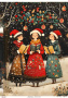 Decoupage Card "Girls Singing Carols", #0861, 29.7x42cm