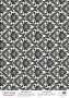 Deco vellum colored sheet Damask Gothic flowers, A3 (11,7" х 16,5")
