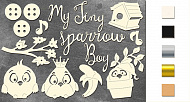  Набор чипбордов "My tiny sparrow boy" color_Milk
