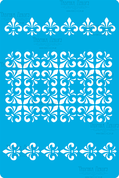 Stencil for crafts 15x20cm "Heraldic lily borders" #279