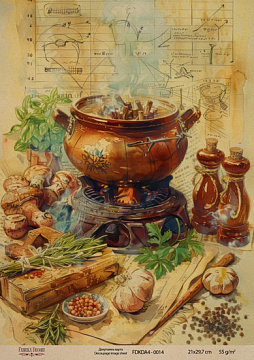 Kraft Decoupage Papier 21x29,7cm, “Botanica Vintage”, #0014
