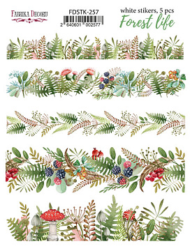 Set of stickers 5pcs Forest life #257