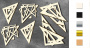 Chipboard embellishments set, "Triangles" #080