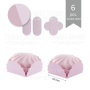 Zestaw tekturowych wykrojów do pakowania ciast, pianek, ciastek, babeczek 6 szt., 55x30 mm