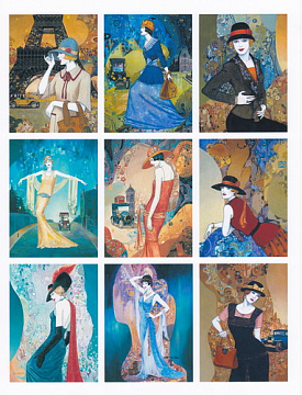 Zestaw obrazków do dekorowania "Kobiece obrazy Gustava Klimta 1"