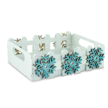 Gift Basket with Snowflakes, Blank for decoration #211 - 2