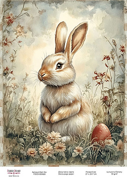 Karta do decoupage «Zajączek wielkanocny-05» #000926, 21x29,7cm