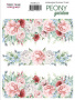 Set of stickers 3pcs Peony garden #217