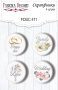 4er Set Flair Buttons zum Scrapbooking Walking on Clouds EN #411