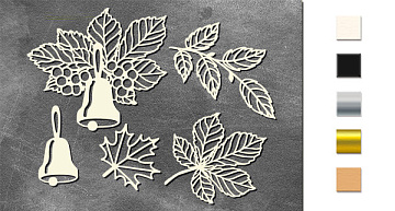 Chipboards set Autumn botanical diary #749