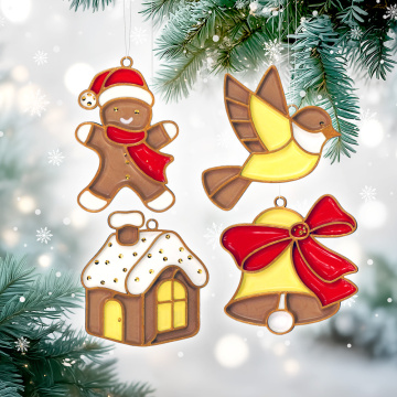 Art Stained Glass Kit “Gingerbread Christmas", for painting by numbers - 2