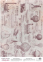 Деко веллум (лист кальки с рисунком) Vintage Maroon Airships, А3 (29,7см х 42см)