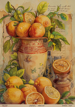 Kraftowy papier do decoupage, 29,7x42cm, „Botanica Kraft”, #0017