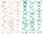 Set of stripes with pictures for decoration "Butterflies 3"