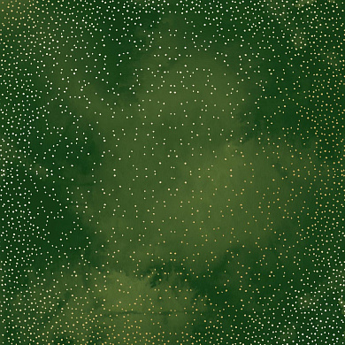 лист односторонней бумаги с фольгированием, дизайн golden mini drops, green aquarelle, 30,5см х 30,5см