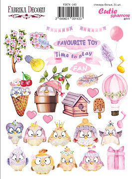 Set of stickers 31 pcs Cutie sparrow girl #143