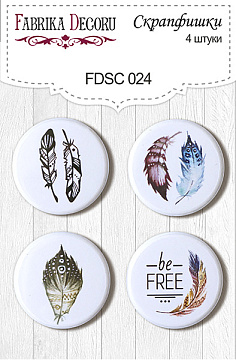 Set of 4pcs flair buttons for scrabooking #024