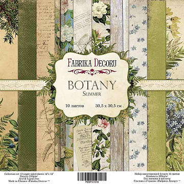 Doppelseitig Scrapbooking Papiere Satz Botanik Sommer, 30.5 cm x 30.5cm, 10 Blätter