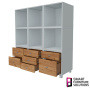 Modular furniture system, 1200 x 400 x 1276 mm, Set: 3 drawers, 3 sections, 3 mobile platforms - 2
