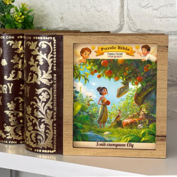 Puzzles with figurines “The serpent seduces Eve”,  #004 - 2