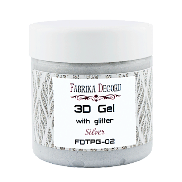 3-D gel with glitter "Silver", 150ml