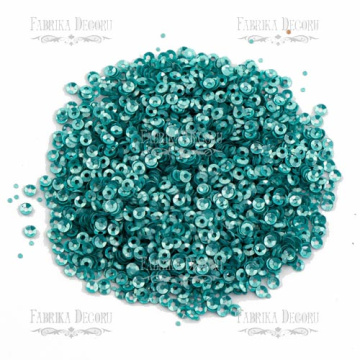 Sequins Round cups, turquoise, #327 - 2