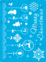 Stencil reusable, 15x20cm "Christmas border", #350