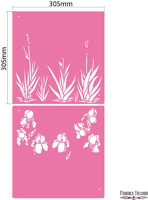 трафарет многослойный, универсальный, (30.5х30.5см), ирисы #161 фабрика декору