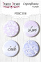 Set mit 4 Flair-Buttons für Scrapbooking #018