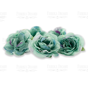 Rose flowers, color Mint with violet, 1pcs