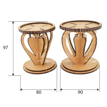 Blank for decoration Candlesticks Two Hearts #336 - 2