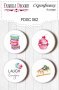 Set of 4pcs flair buttons for scrabooking #062