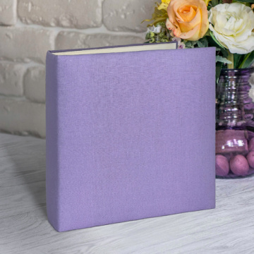 Blank album with a soft fabric cover Lilac and white, 20сm х 20сm - 2