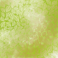 лист односторонней бумаги с фольгированием, дизайн golden leaves mini, color light green watercolor, 30,5см х 30,5см