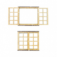 3D figures for decorating dollhouses and shadow boxes, Window 2pcs, Set #282