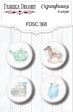 Set mit 4 Flair-Knöpfen zum Scrapbooking Dreamy Baby Boy 1 #368