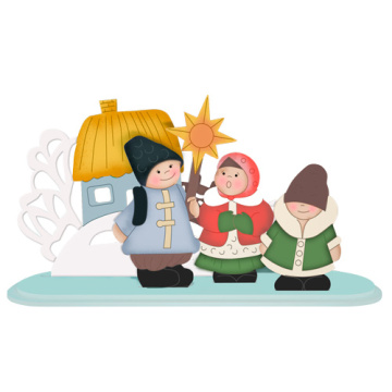 DIY wooden coloring set, desk composition "Christmas carols", #031 - 2 DIY wooden coloring set, desk composition "Christmas carols", #031 - 2