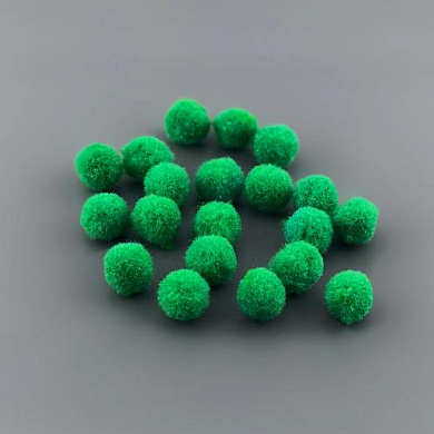 помпоны для творчества, зеленые, mini, 20шт, диаметр 15мм