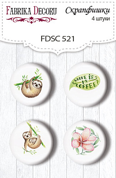 Set mit 4 Flair-Buttons zum Scrapbooking von Safari für Kinder #521