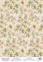 Deco vellum colored sheet Cream peonies, A3 (11,7" х 16,5")