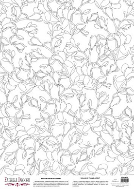 deco vellum colored sheet floral print, a3 (11,7" х 16,5")