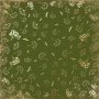 Blatt einseitig bedrucktes Papier mit Goldfolienprägung, Muster Golden Dill Botany Summer Green, 12"x12"