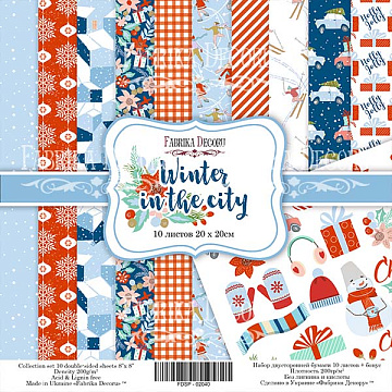 Double-sided scrapbooking paper set  Winter in the city 8"x8" 10 sheets