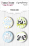 Set mit 4 Flair-Buttons zum Scrapbooking „Mein kleiner Panda-Junge 1“ EN #330