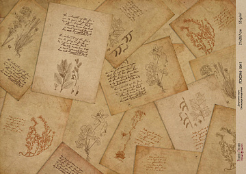 Kraft Decoupage Papier 29,7x21cm, “Botanica Kraft”, #0041