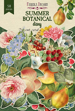 Set of die cuts Summer botanical diary, 58 pcs