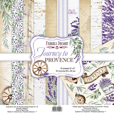 набор бумаги для скрапбукинга journey to provence 20x20 см, 10 листов