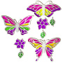 Art Stained Glass Kit "Vivid Butterflies", for painting by numbers