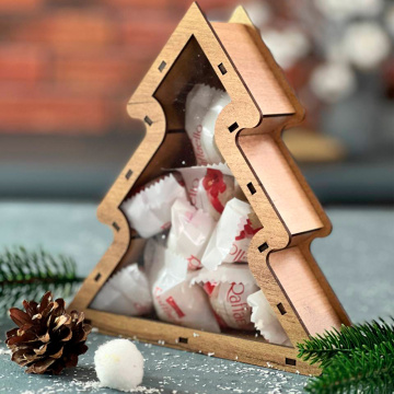 Gift box for sweets and presents, “Christmas Tree”, size S: 18cm x 20cm x 5cm - 2 Gift box for sweets and presents, “Christmas Tree”, size S: 18cm x 20cm x 5cm - 2