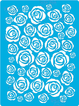Stencil for crafts 15x20cm "Roses Background" #187